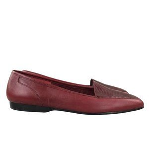 Enzo Angiolini Women's Size 8N Liberty Red Leather Slip On Flats Loafers BRAZIL